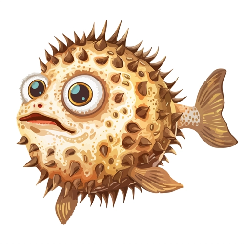 Under the Sea Theme Puffer Fish Transparent Sticker